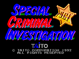 Special Criminal Investigation title screen for Sega Master System